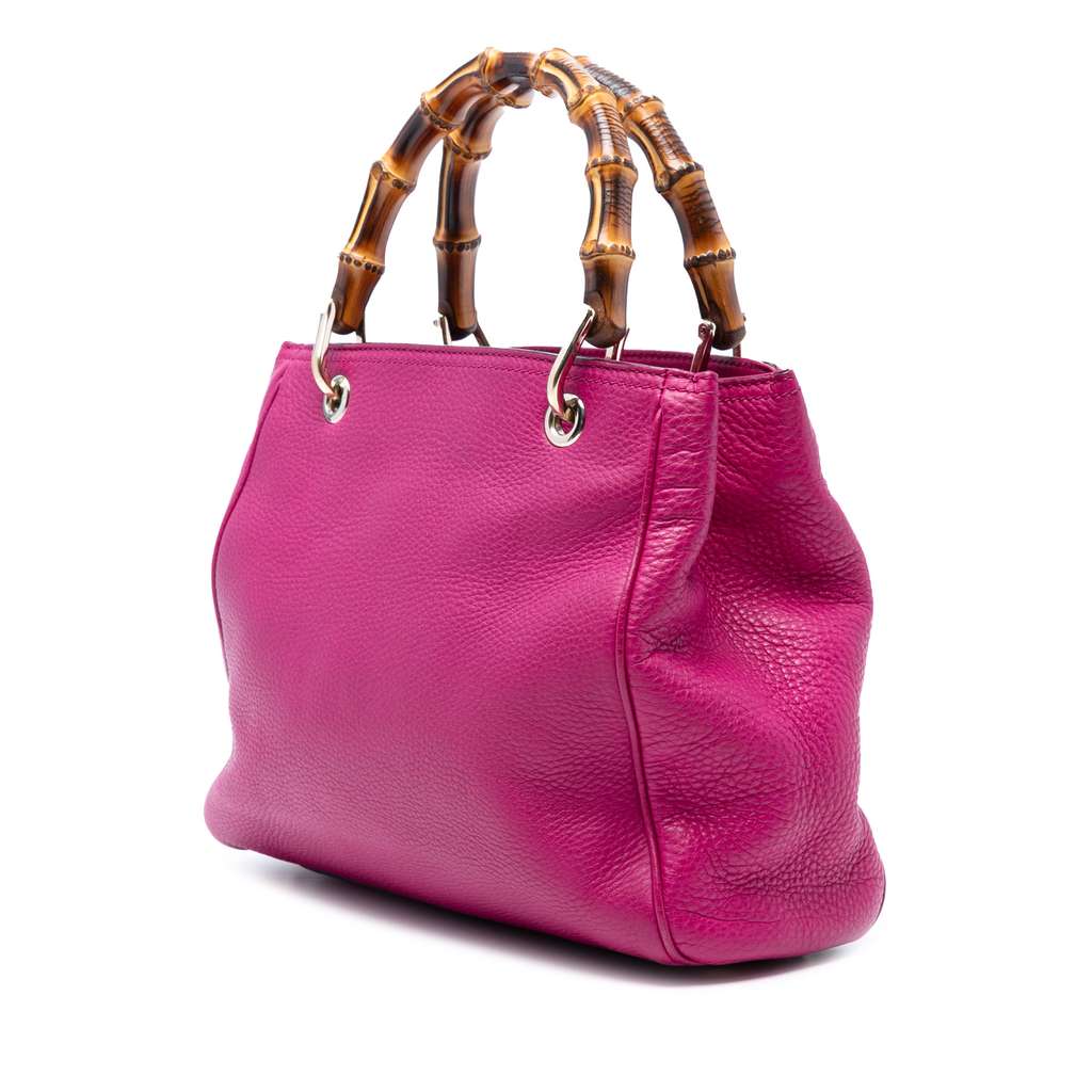 Gucci Small Calfskin Bamboo Shopper Satchel - Back view