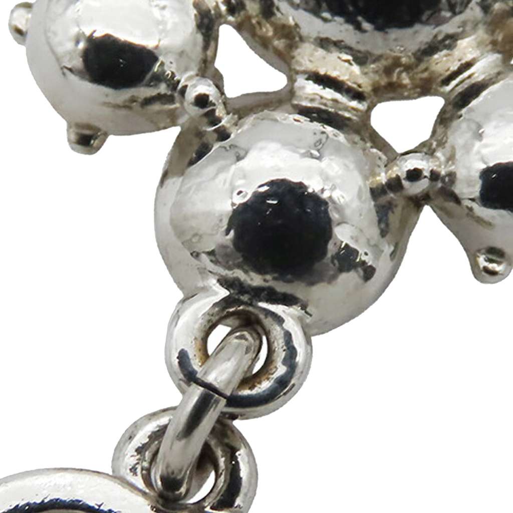 Chanel CC Silver Plated Crystal Cluster Pendant Necklace - Detail 1
