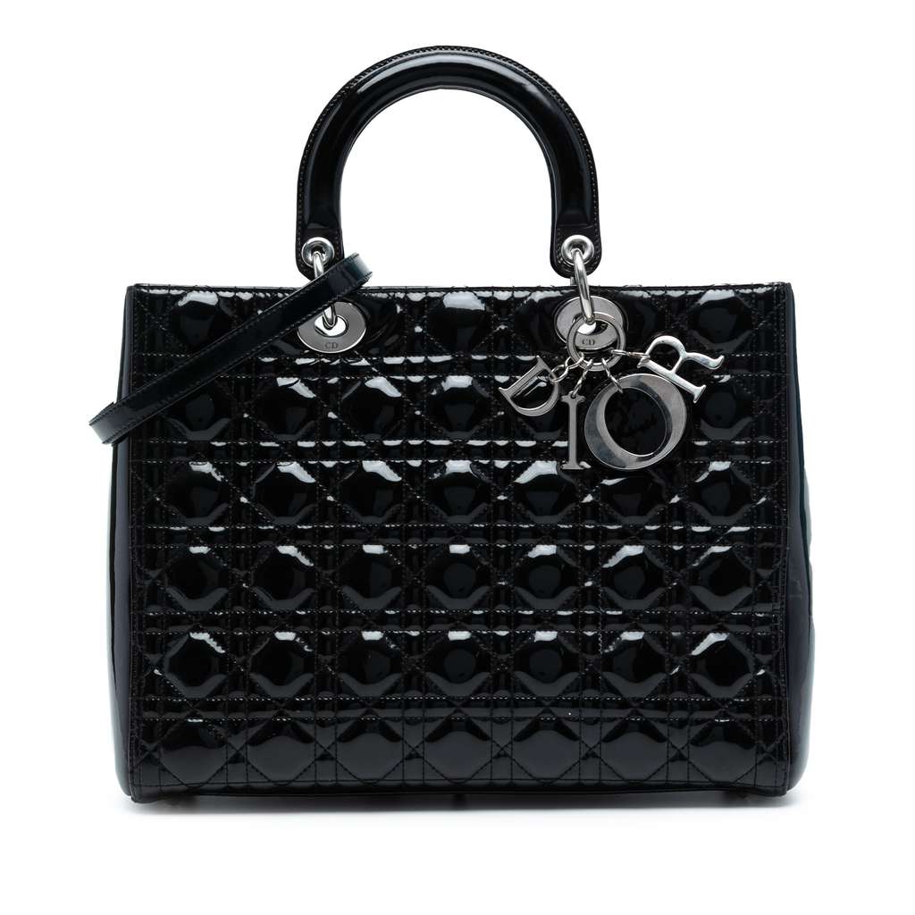 Dior Large Patent Cannage Lady Dior