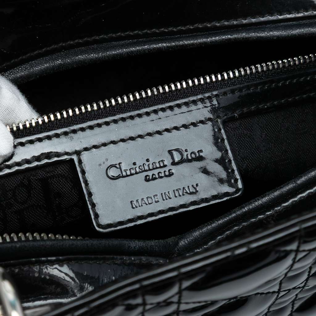 Dior Large Patent Cannage Lady Dior - Side view