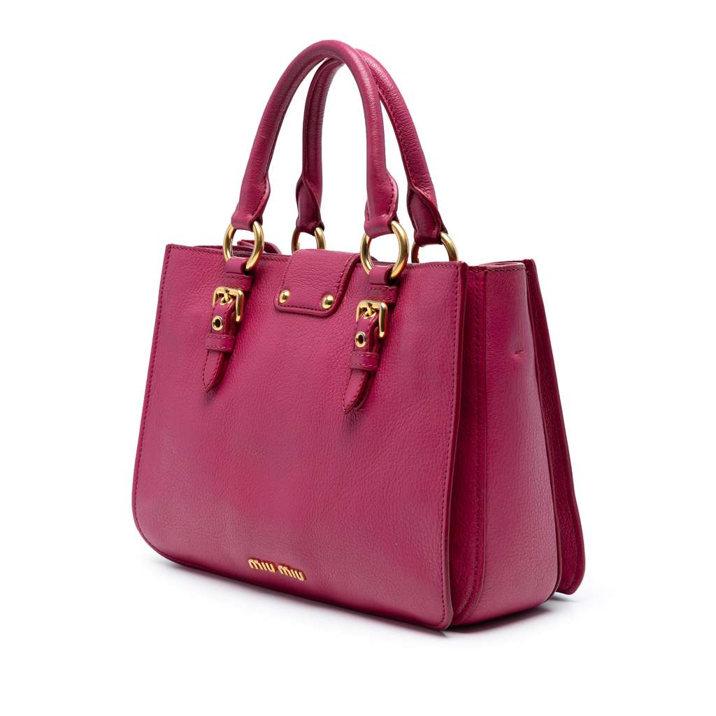 Miu Miu Goatskin Madras Satchel - Back view