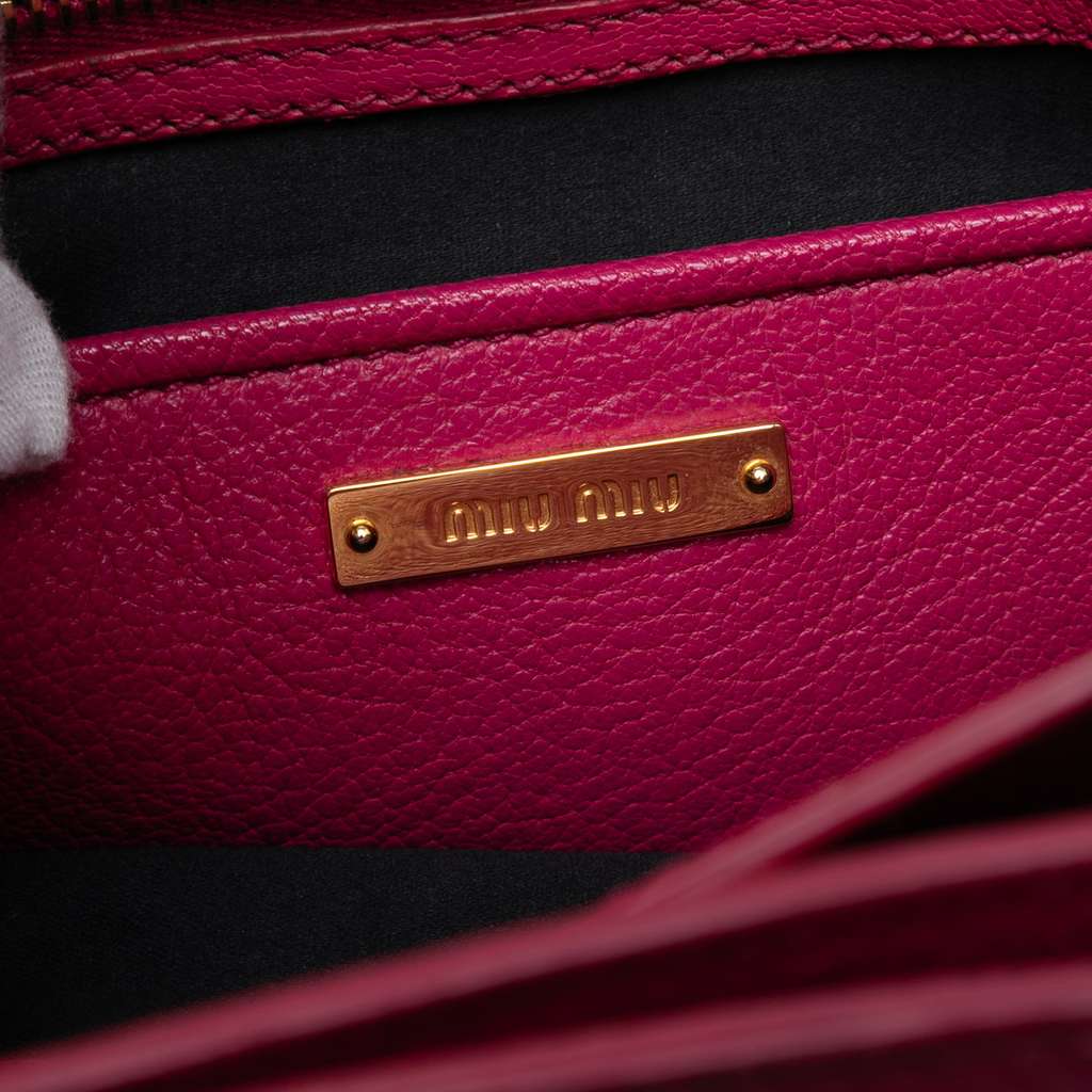Miu Miu Goatskin Madras Satchel - Side view