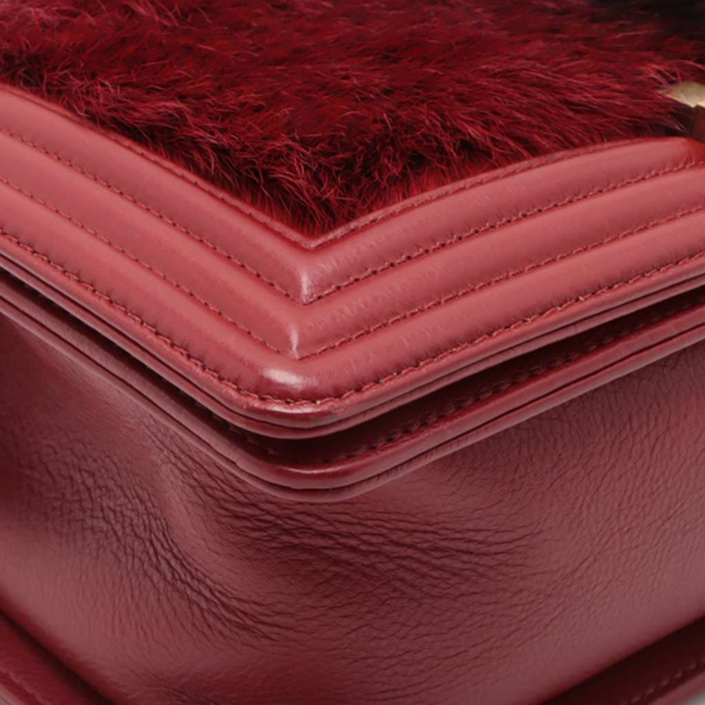 Chanel Old Medium Lambskin and Fur Boy Flap - Image 11