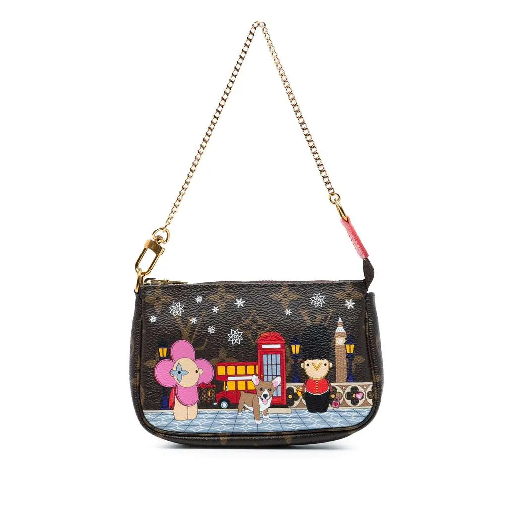 Louis Vuitton Monogram Vivienne in London Mini Pochette Accessoires Brown Good - Front View