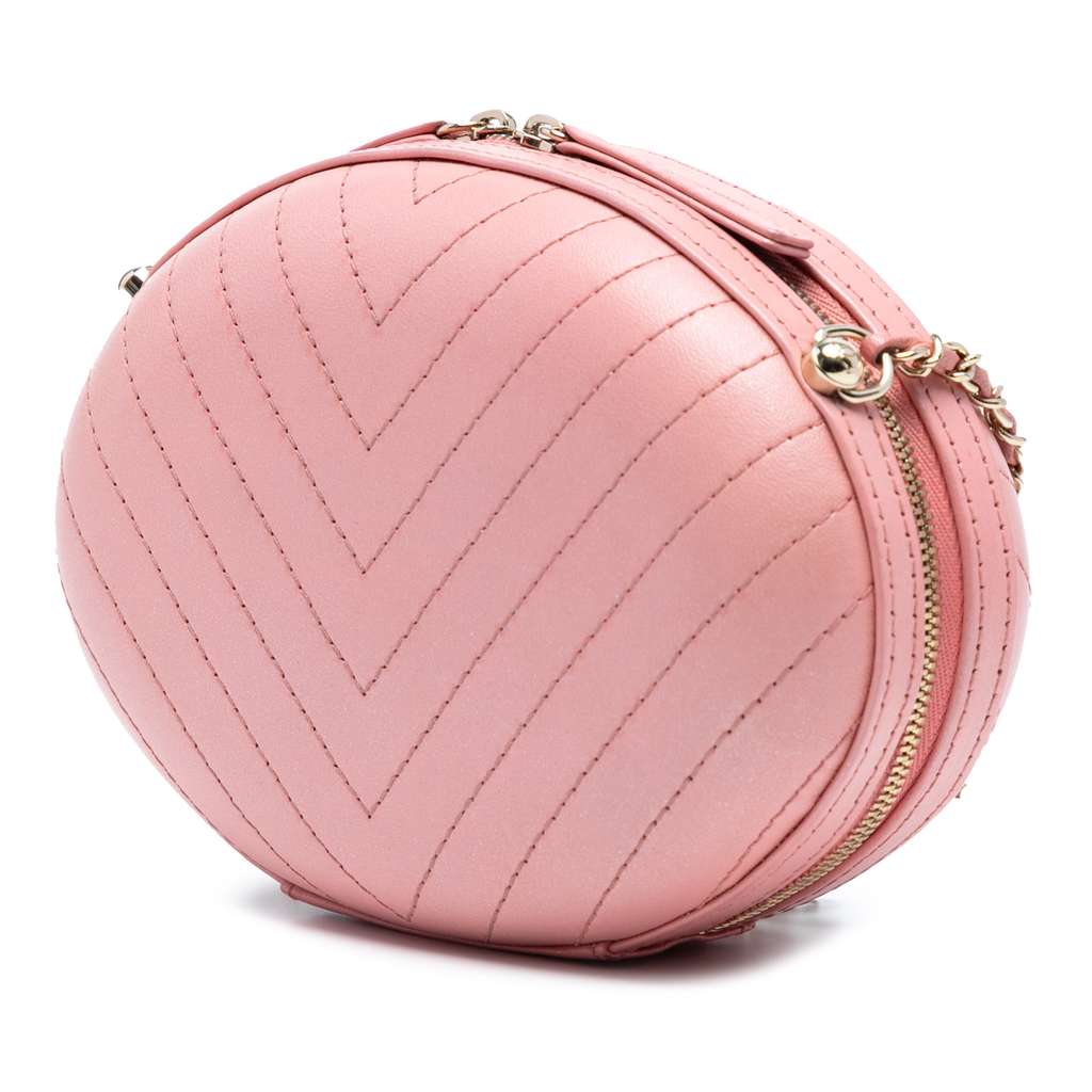 Chanel Chevron Stitched Calfskin La Pausa Evening Bag - Back view