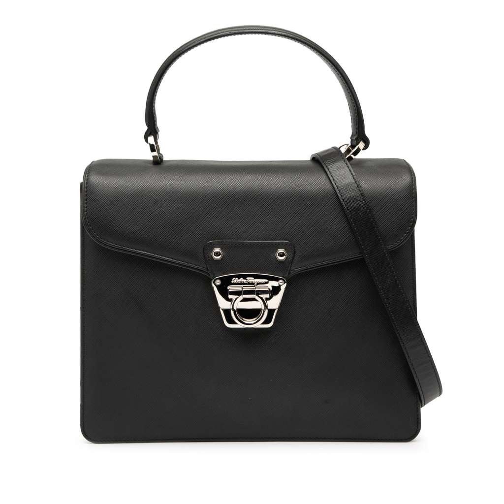 Salvatore Ferragamo Gancini Leather Katia Satchel