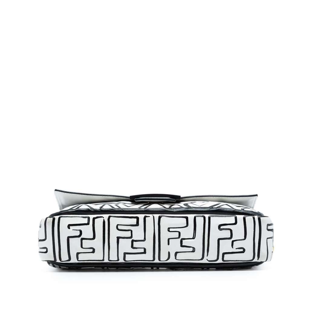 Fendi Joshua Vides California Sky Medium Embossed Leather Baguette Satchel - Image 6