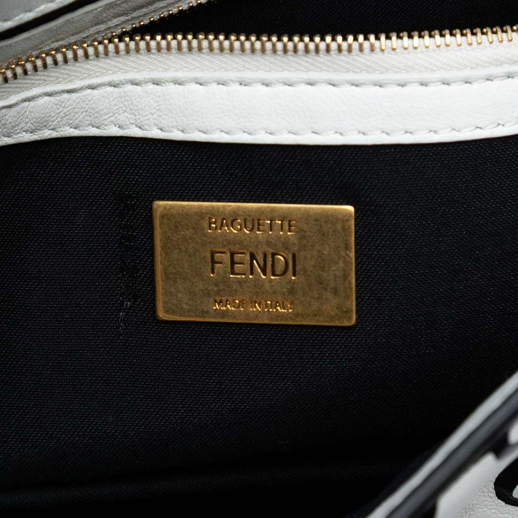 Fendi Joshua Vides California Sky Medium Embossed Leather Baguette Satchel - Side view