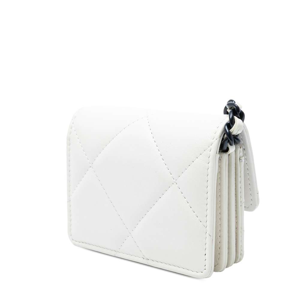 Chanel Lambskin 19 Flap Coin Purse With Chain - Back view