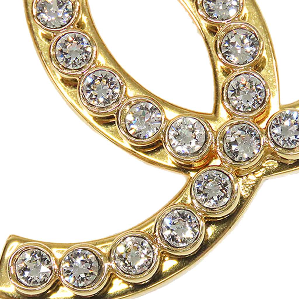 Chanel Gold Plated CC Rhinestone Brooch - 4