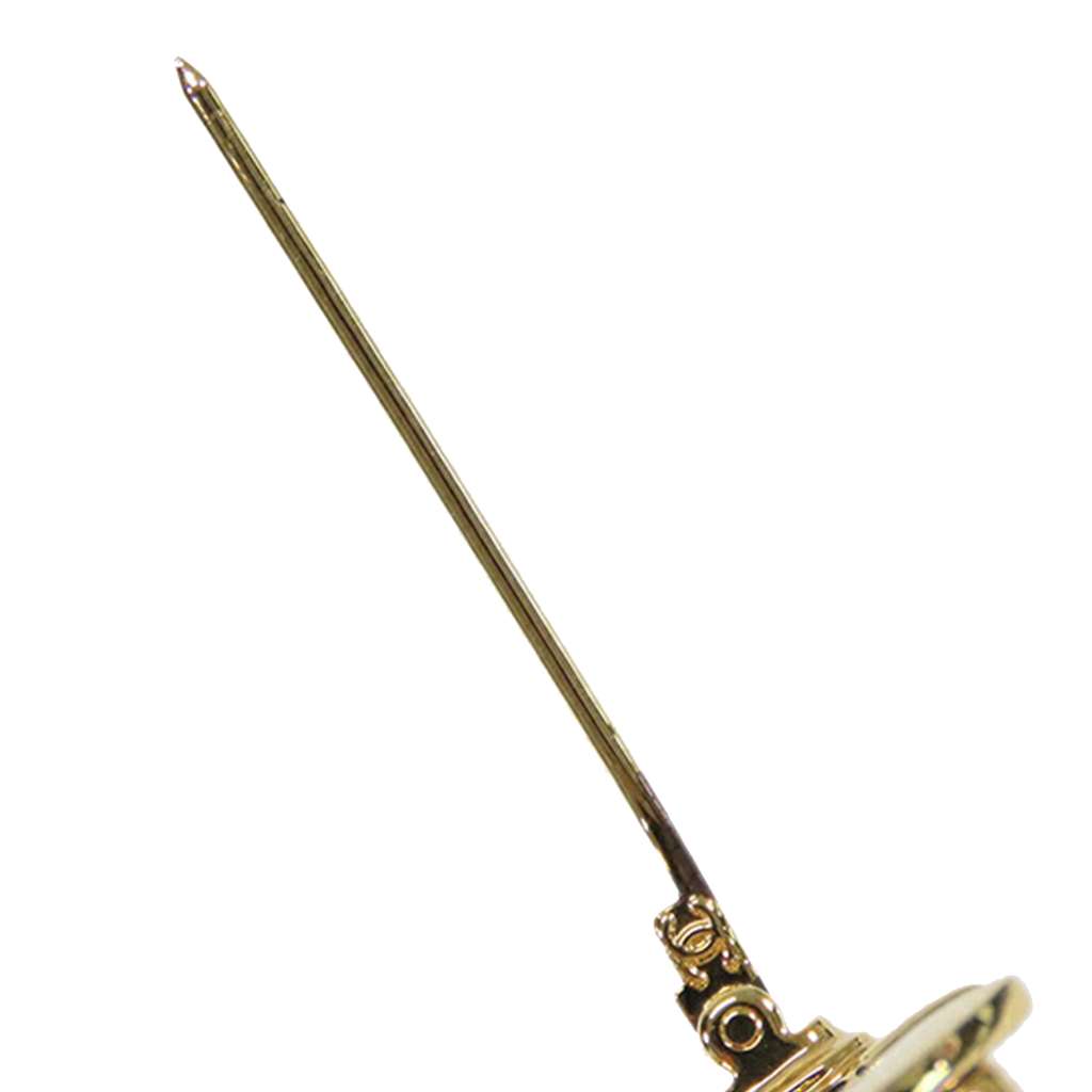 Chanel Gold Plated CC Rhinestone Brooch - Image 10