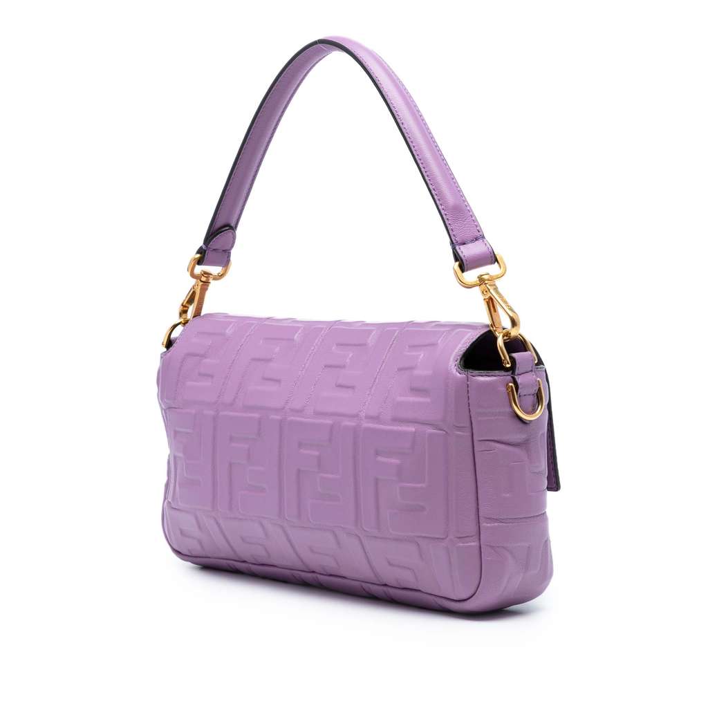 Fendi Zucca Embossed Leather Baguette Satchel - Back view