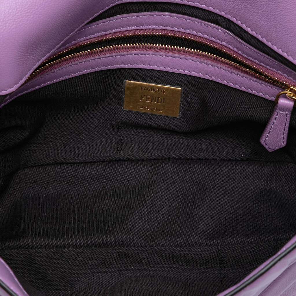 Fendi Zucca Embossed Leather Baguette Satchel - Detail 1