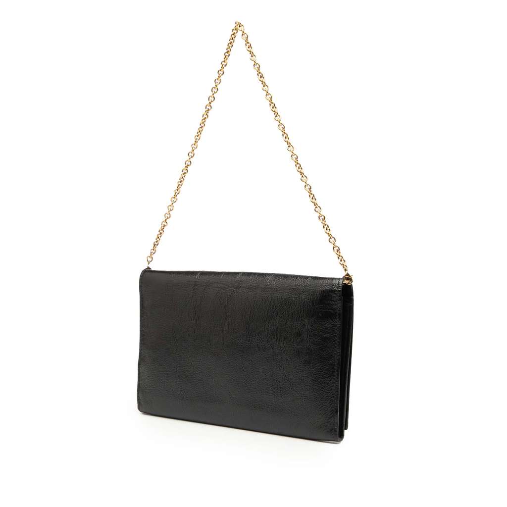 Saint Laurent Crinkled Calfskin Belle de Jour Chain Clutch - Back view