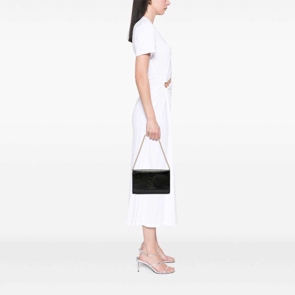 Saint Laurent Crinkled Calfskin Belle de Jour Chain Clutch - Detail 2