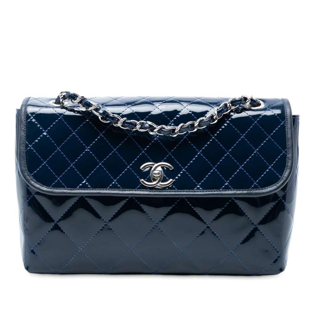 Chanel Quilted Patent In The Business Flap
