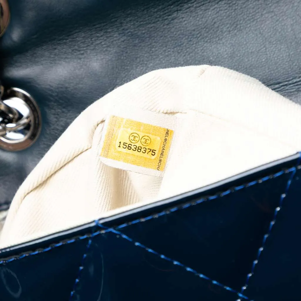 Chanel Quilted Patent In The Business Flap Blue Leather Very good - Box View