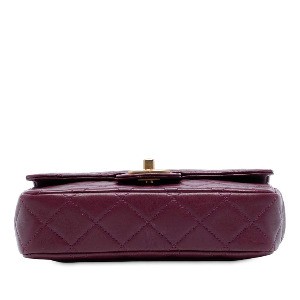 Chanel Mini Quilted Lambskin Straight Lined Chain Flap - Image 6