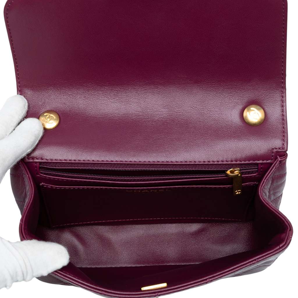 Chanel Mini Quilted Lambskin Straight Lined Chain Flap - 4