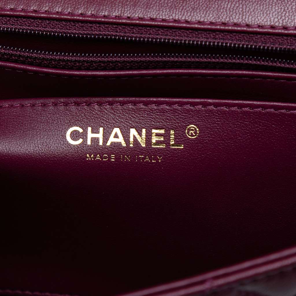 Chanel Mini Quilted Lambskin Straight Lined Chain Flap - Side view