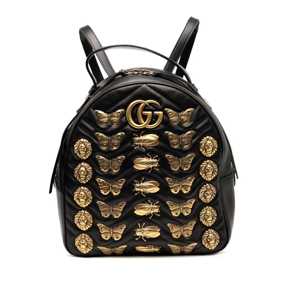 Gucci Small GG Marmont Matelasse Leather Animalier Backpack
