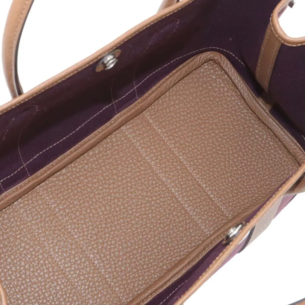 Hermès Toile Militaire and Negonda Garden Party 30 Purple Canvas Good - Inside View