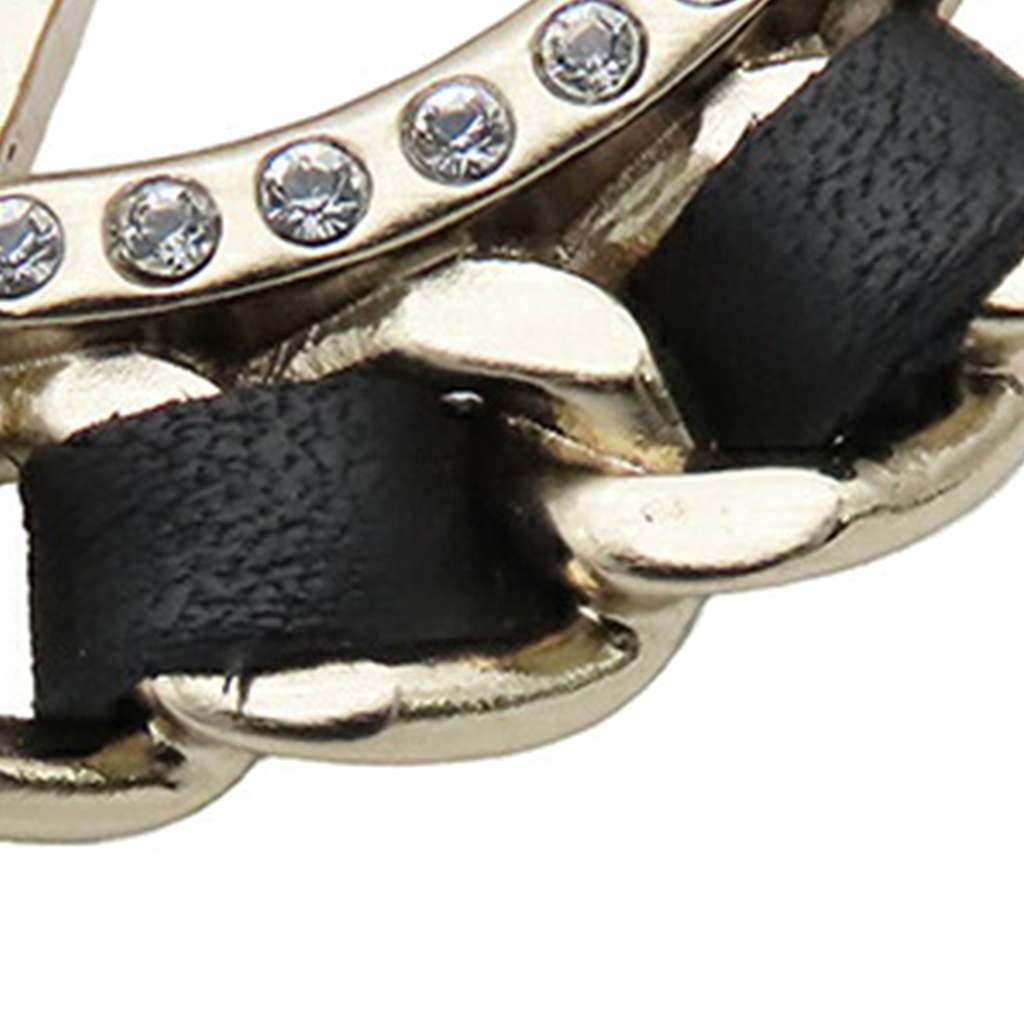 Chanel CC Gold Plated Faux Pearl and Rhinestones Brooch - Image 10