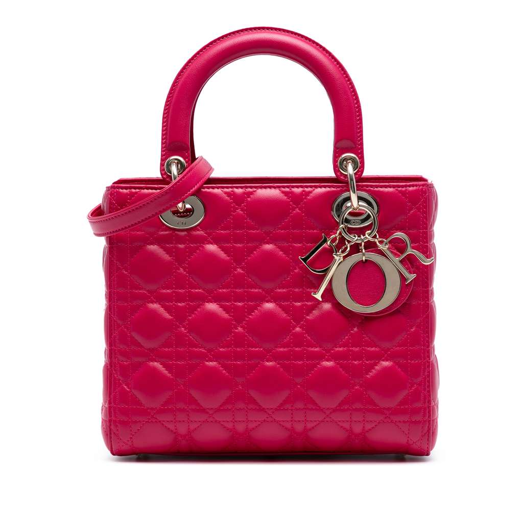 Dior Medium Lambskin Cannage Lady Dior