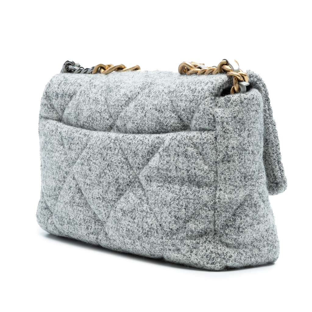 Chanel Large Tweed 19 Flap - Back view