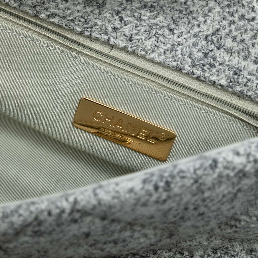Chanel Large Tweed 19 Flap - Side view