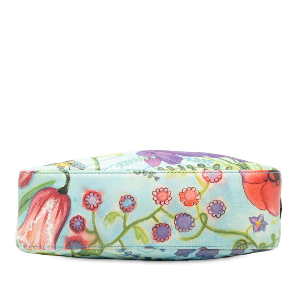 Gucci Unskilled Worker Small GG Marmont Matelasse Calfskin Flora Painted Crossbody - Image 6