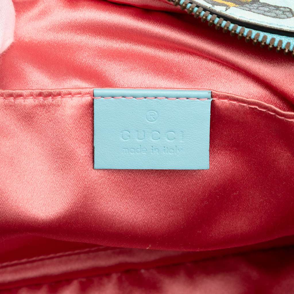 Gucci Unskilled Worker Small GG Marmont Matelasse Calfskin Flora Painted Crossbody - Side view