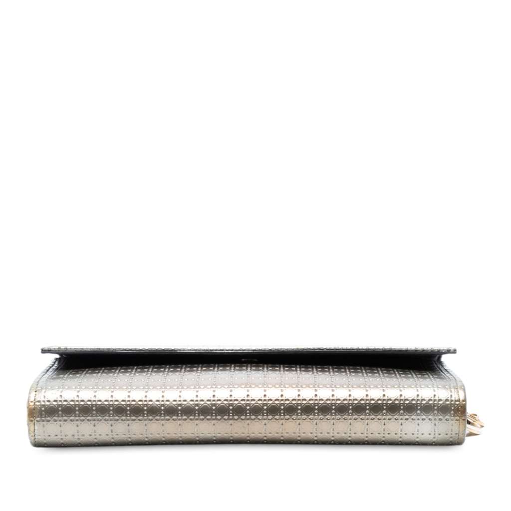 Dior Metallic Patent Microcannage Lady Dior Croisiere Wallet On Chain - Image 6