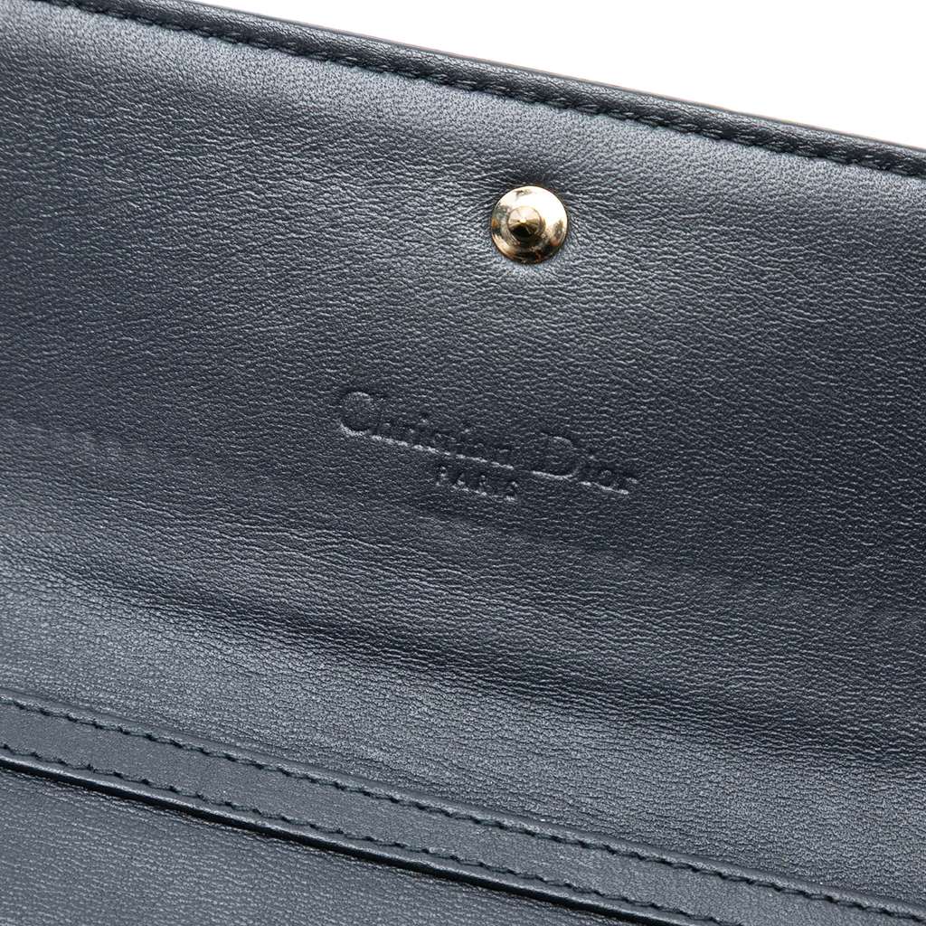 Dior Metallic Patent Microcannage Lady Dior Croisiere Wallet On Chain - Side view