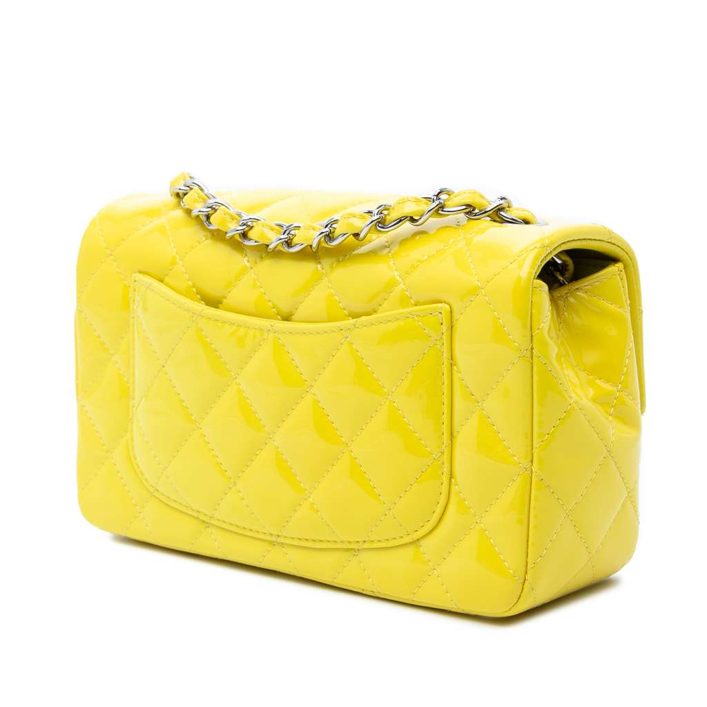 Chanel Mini Rectangular Classic Patent Single Flap - Back view