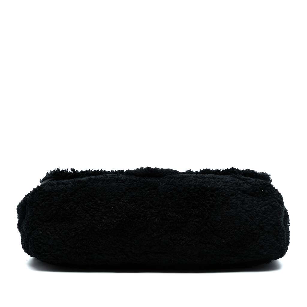 Chanel Jumbo Quilted Shearling Single Flap - 3