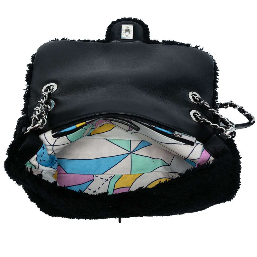 Chanel Jumbo Quilted Shearling Single Flap - 4