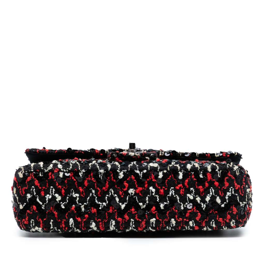 Chanel Medium Classic Sequined Tweed Double Flap - 3