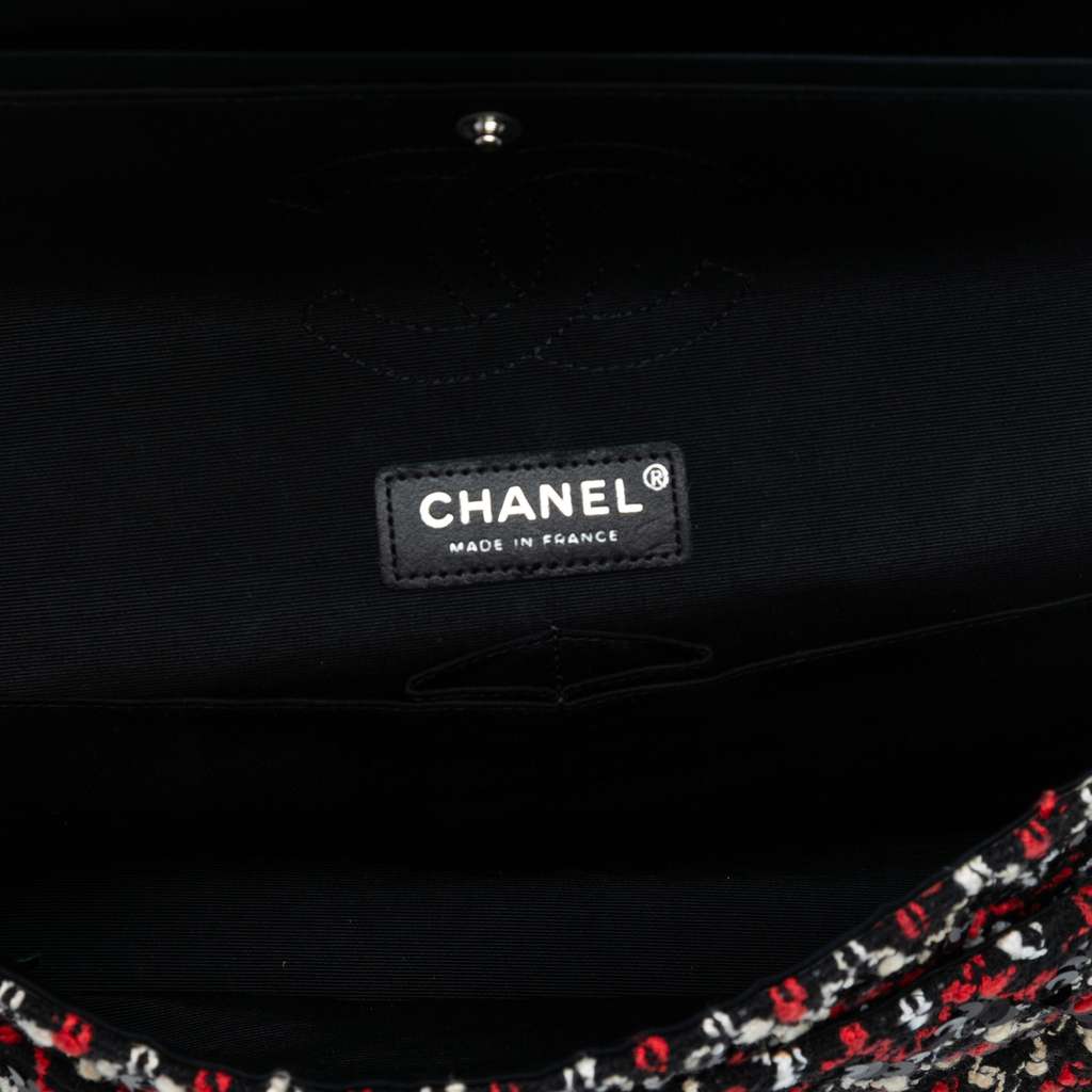 Chanel Medium Classic Sequined Tweed Double Flap - 4