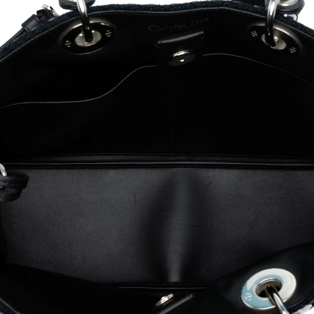 Dior Medium Metallic Tweed Patch Diorissimo Satchel - 4