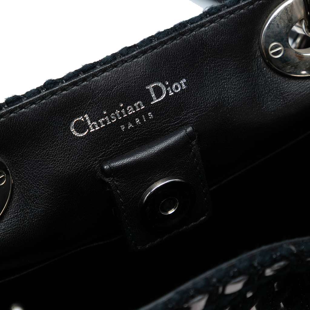 Dior Medium Metallic Tweed Patch Diorissimo Satchel - 5