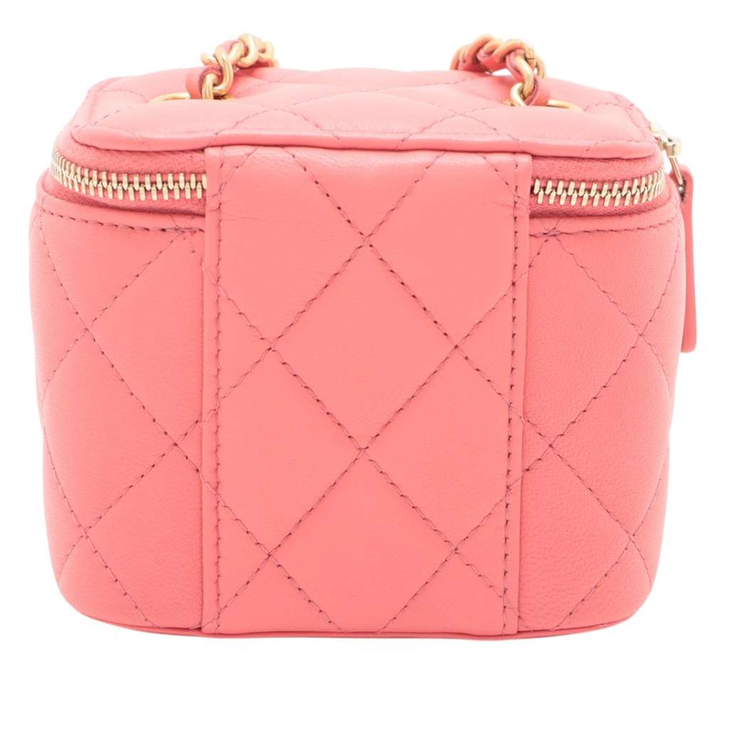Chanel Mini Quilted Lambskin Pearl Crush Vanity Case With Chain - 2