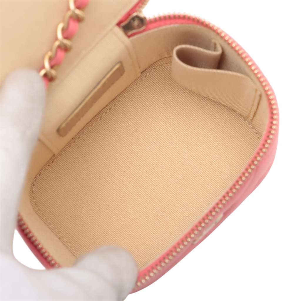 Chanel Mini Quilted Lambskin Pearl Crush Vanity Case With Chain - 3