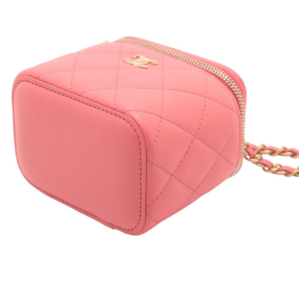 Chanel Mini Quilted Lambskin Pearl Crush Vanity Case With Chain - 5