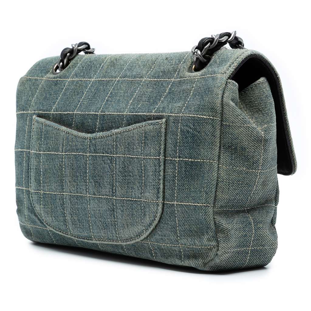 Chanel Medium Classic Chocolate Bar Denim Single Flap - 2