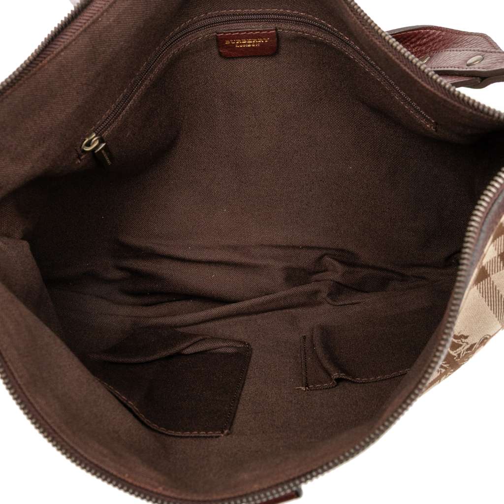 Burberry Haymarket Check Canvas Hobo - 4