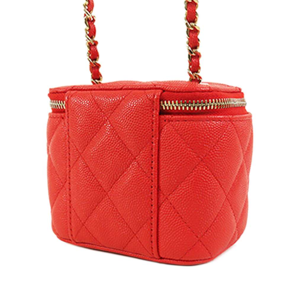Chanel Mini Quilted Caviar Vanity Case with Chain - 2