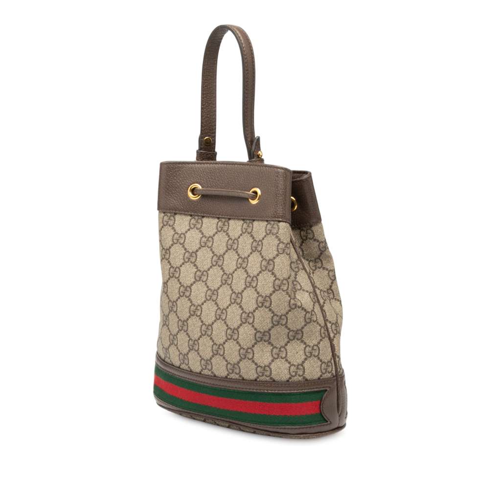 Gucci Small GG Supreme Ophidia Web Bucket Bag - 2