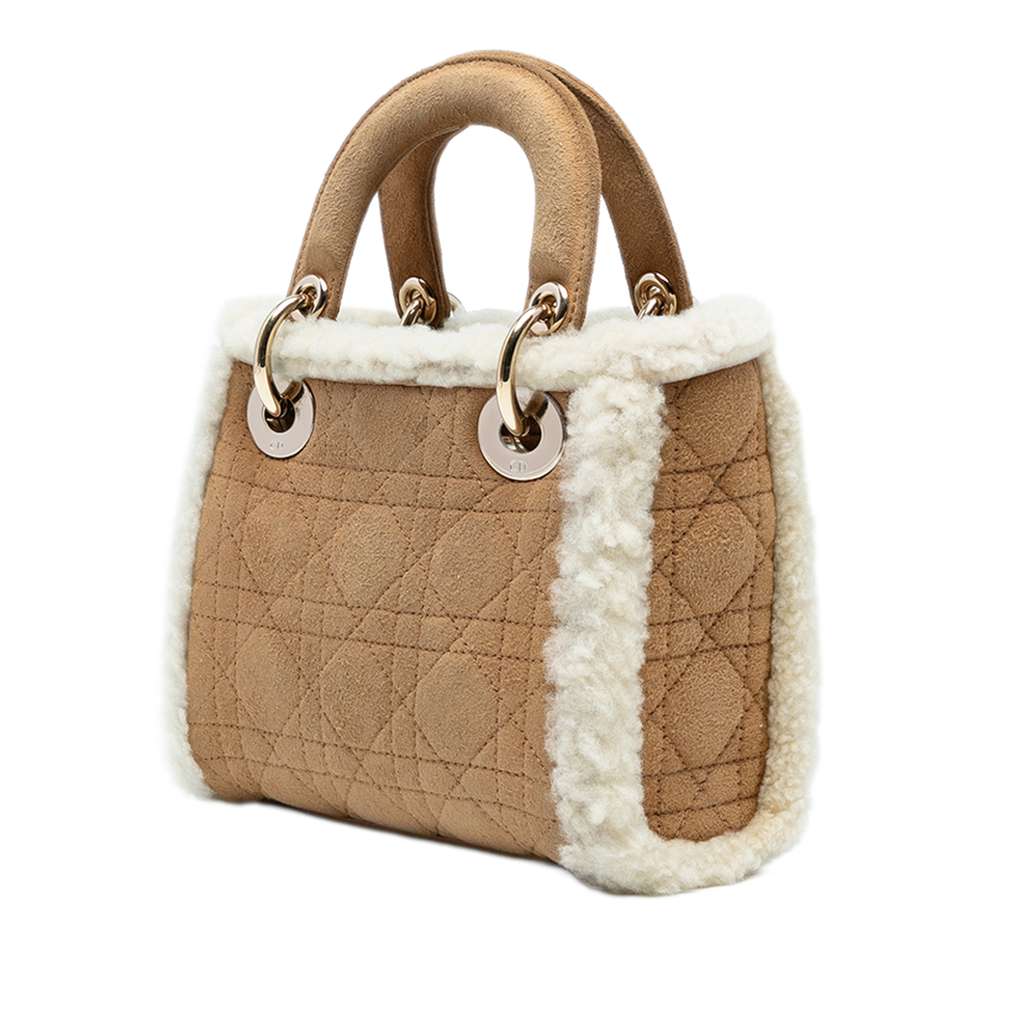 Dior Mini Suede Shearling Cannage Lady Dior - 2