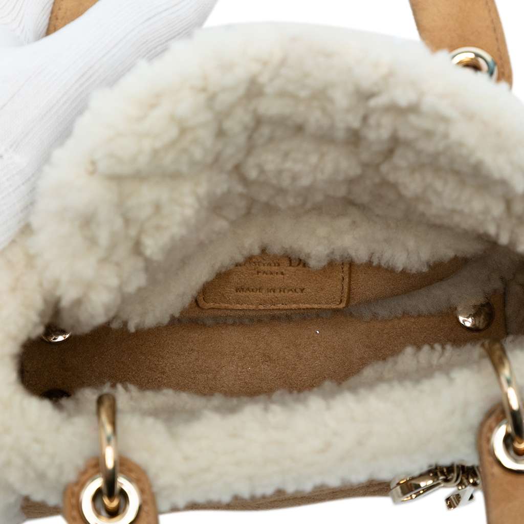 Dior Mini Suede Shearling Cannage Lady Dior - 4